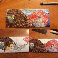 Hand Drawn Moneta Wallet using sharpies